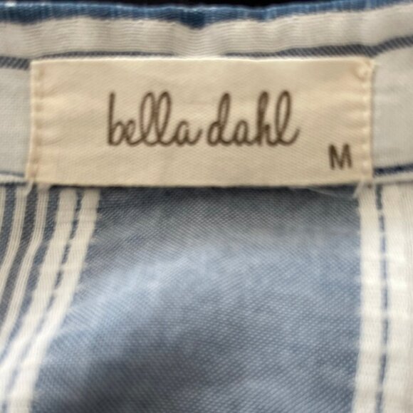 BELLA DAHL Blue & White Striped Tie Front Blouse is New w/o Tags! Size MEDIUM - Picture 3 of 6